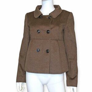 ESCADA Vintage Brown Angora-Camel Wool Double-Breasted Blazer Career Jacket 38